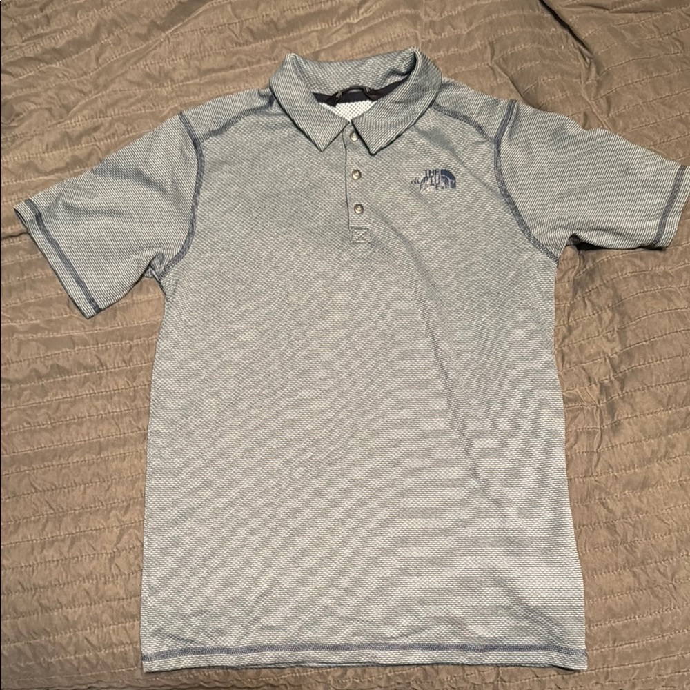 The North Face Gray Polo Shirt Classic Design